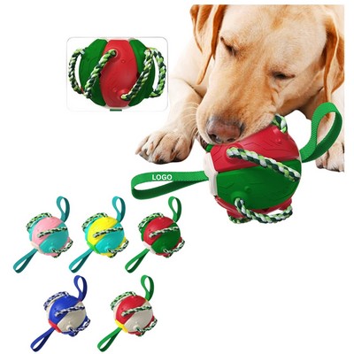 Plastic Interactive Collapsible Saucer Dog Toy Ball With Rope