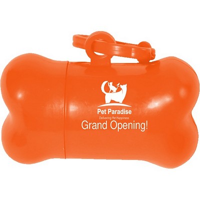 Orange Bone Shaped Pet Waste Bag Dispenser (3.125" x 1.75")