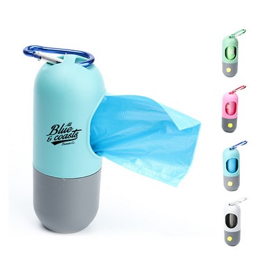 Waste Bag Dispenser with LED Flashlight
