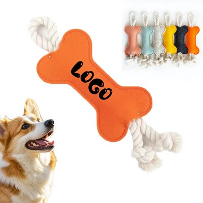 MOQ50 Felt Bone Shaped Dog Chew Toy